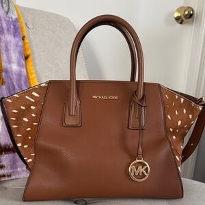 Michael Kors Tan and Brown Satchel